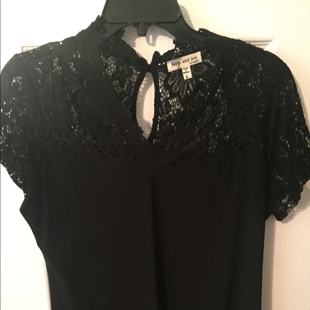NWOT Faith and Joy Lace Mock-neck Top